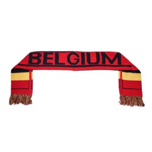 Team Name Logo Knitted Computerized Acrylic Striped Supporters Fans Football Team Scarf With Tassels