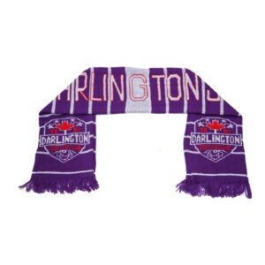 Darlington Customized Team Logo Warm Knitted Acrylic Striped Supporters Fans Football Team Scarf With Trim