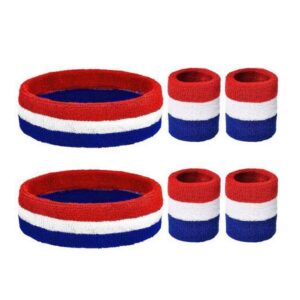 Women Men Knitted Stretchy Sports Gym Wrist Sweatbands Headband Stripes