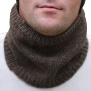 Men Winter Neck Warmer Double-Layer Soft Fleece Lined Thick Knit Circle Scarf Windproof