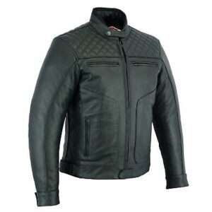 Leather Motorbike Y K Motorcycle Jacket Diamond Stitched Biker With CE Armour