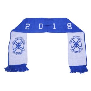 Customized Team Logo Warm Knitted Acrylic Striped Supporters Fans Football Team Scarf with Tassels