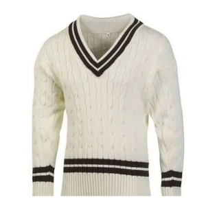 Cricket Clothing Sports Sweater Cabel Knit V Neck Heavy Wool Acrylec Cabel Knitted Full Sleeve Sweater