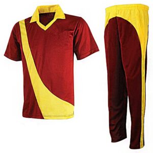 Men's Sports Uniform Cricket Trouser & Top Short Sleeves Multi Suit Dress Set