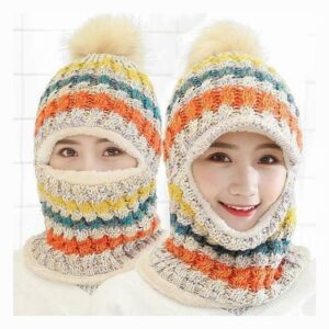 Women Beanie Snow Caps Winter Thickening Hat Collars