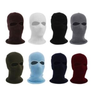 Two Hole Ski Mask Motorcycle Cycling Balaclava Lycra Full Face Mask Neck Ultra Thin