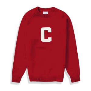 Winter woolen design Ribbed Crew Neck Raglan sleeves Letter pattern pullover men 100% acrylac knitted sweater for men